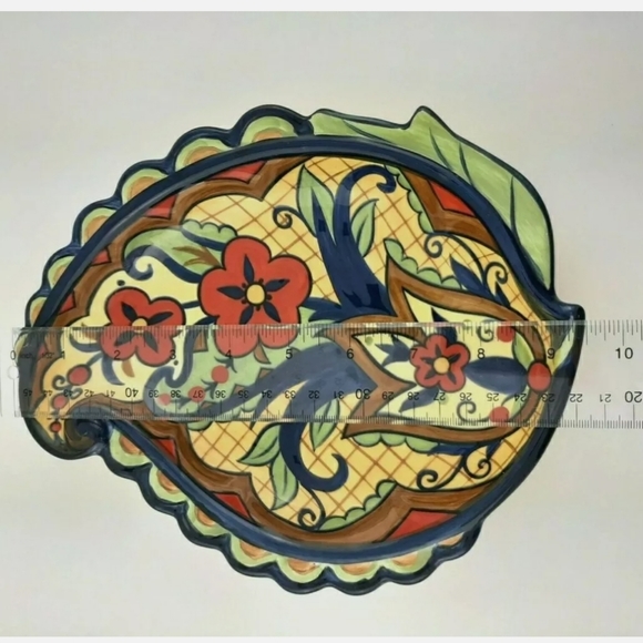 RARE Corsica "Crown Jewel" retired replacement Leaf Shape Floral Salad Plate - Picture 4 of 10